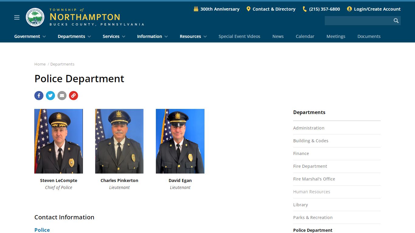 Police Department | Northampton Township